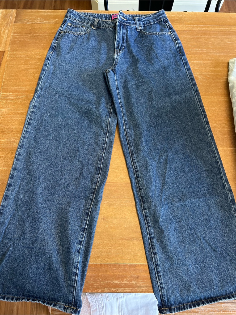 Edikted Dark Blue Wide-Leg High-Rise Jeans